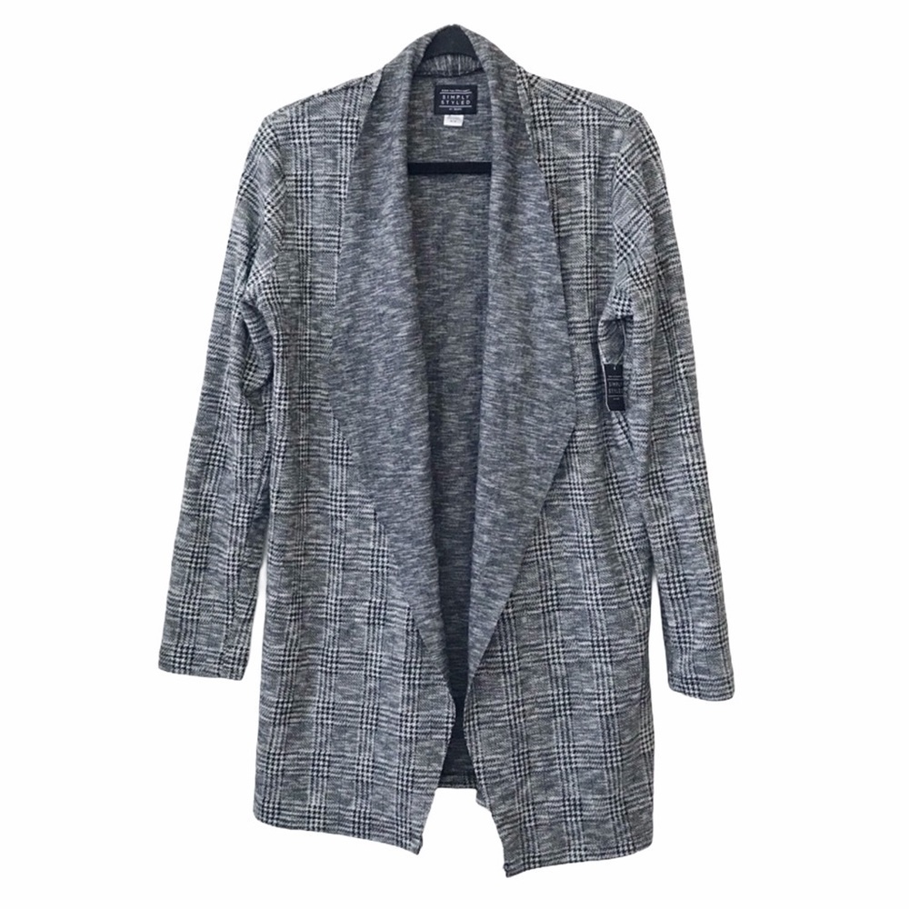 Sears Simply Styled Open Front Knit Cardigan
